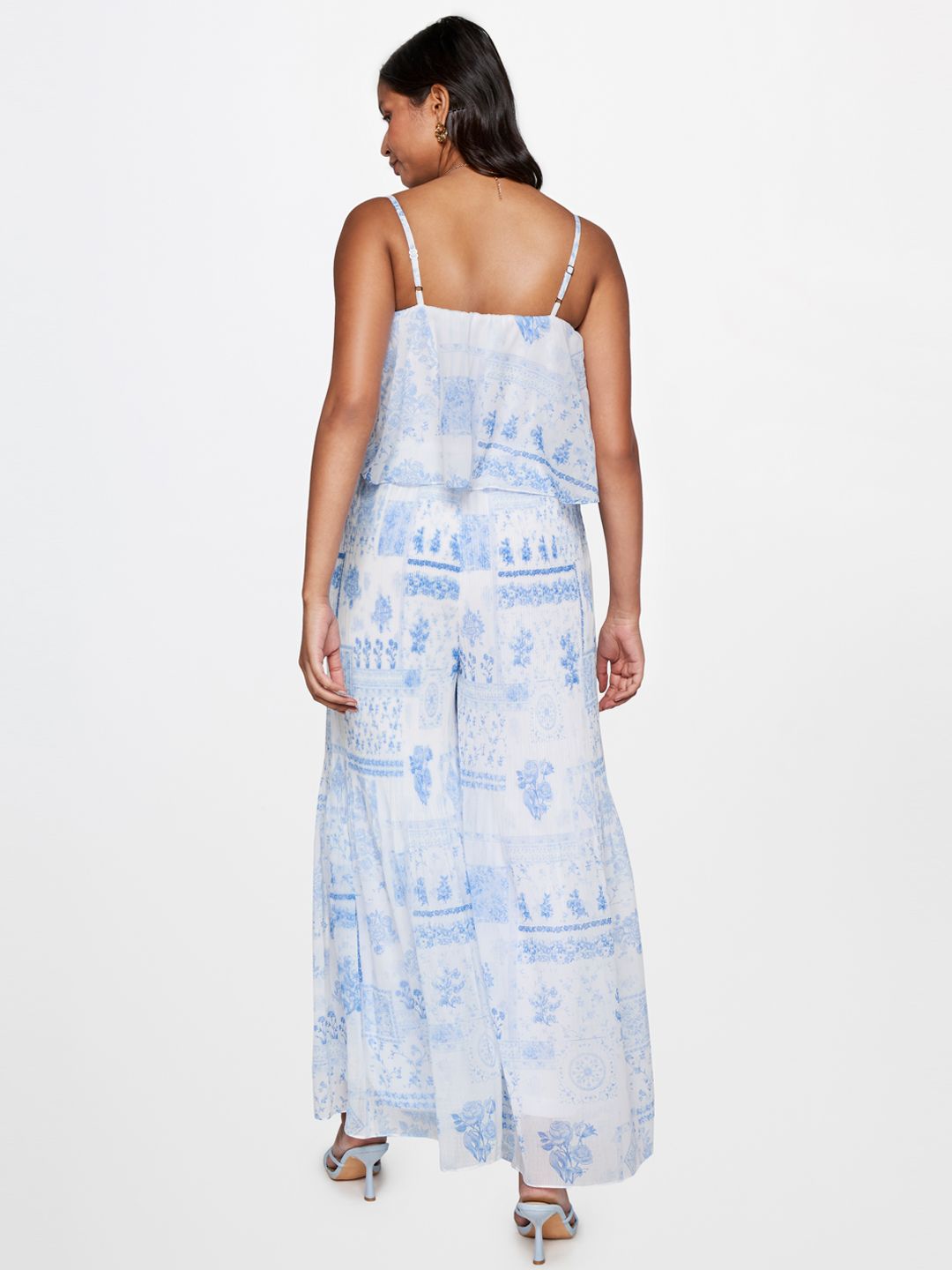 AND Printed Shoulder Straps Basic Jumpsuit