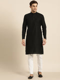 SOJANYA Lelaki Black Thread Work Kurta