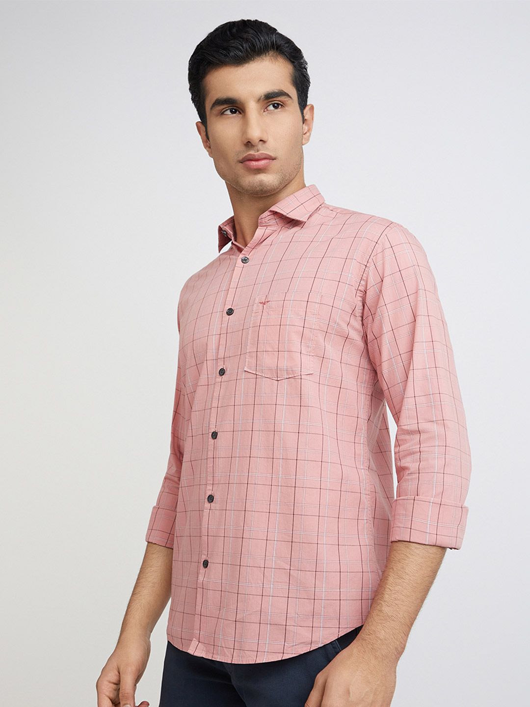 Park Avenue Men Slim Fit Tartan Checks Opaque Pure Cotton Casual Shirt