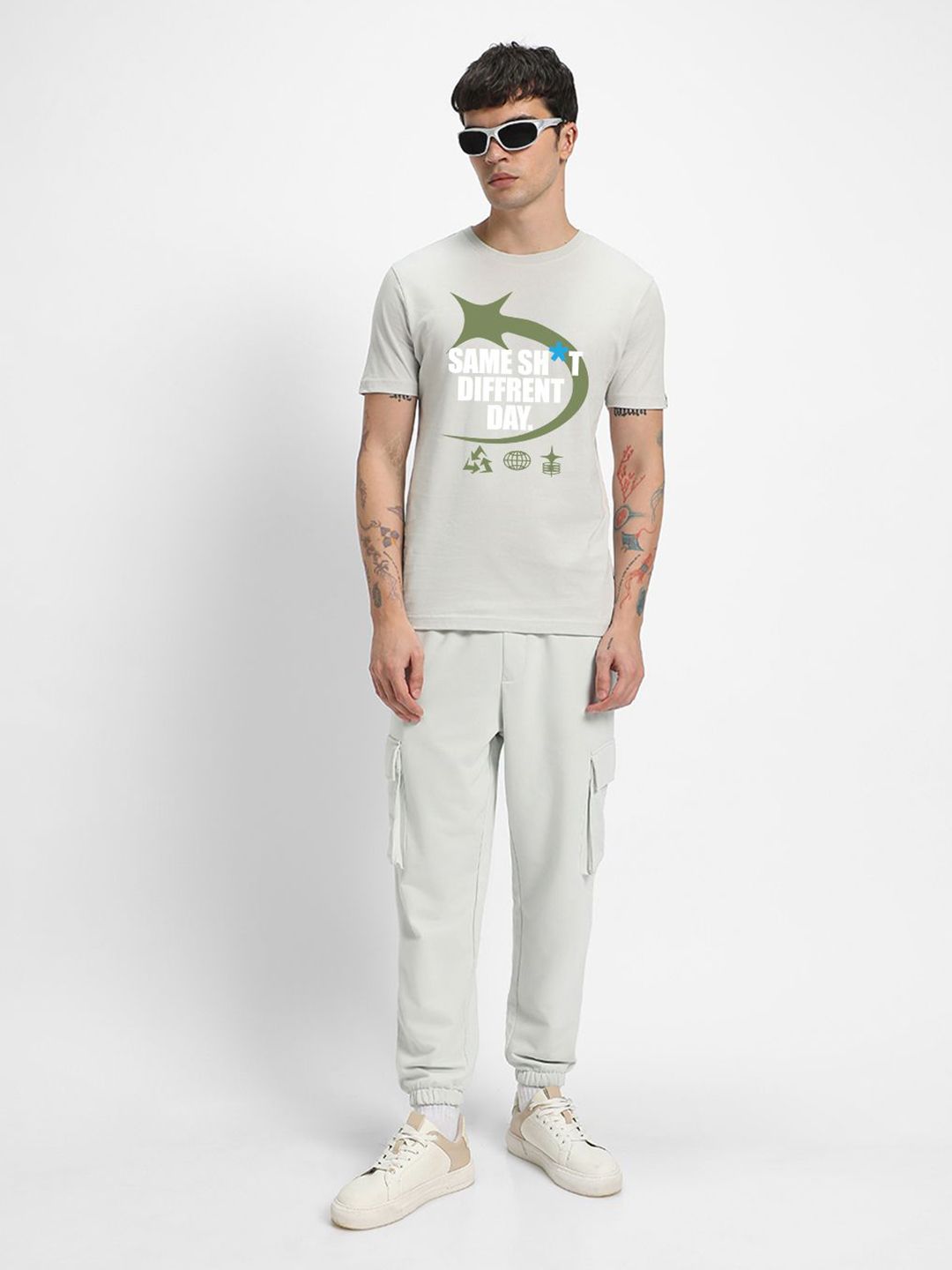 Bewakoof Men Typography Printed Round Neck Cotton T-shirt