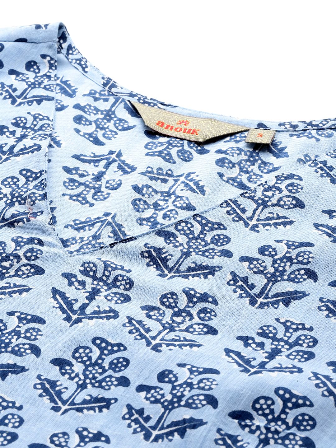 Anouk Printed Pure Cotton Kurta with Trousers & Dupatta