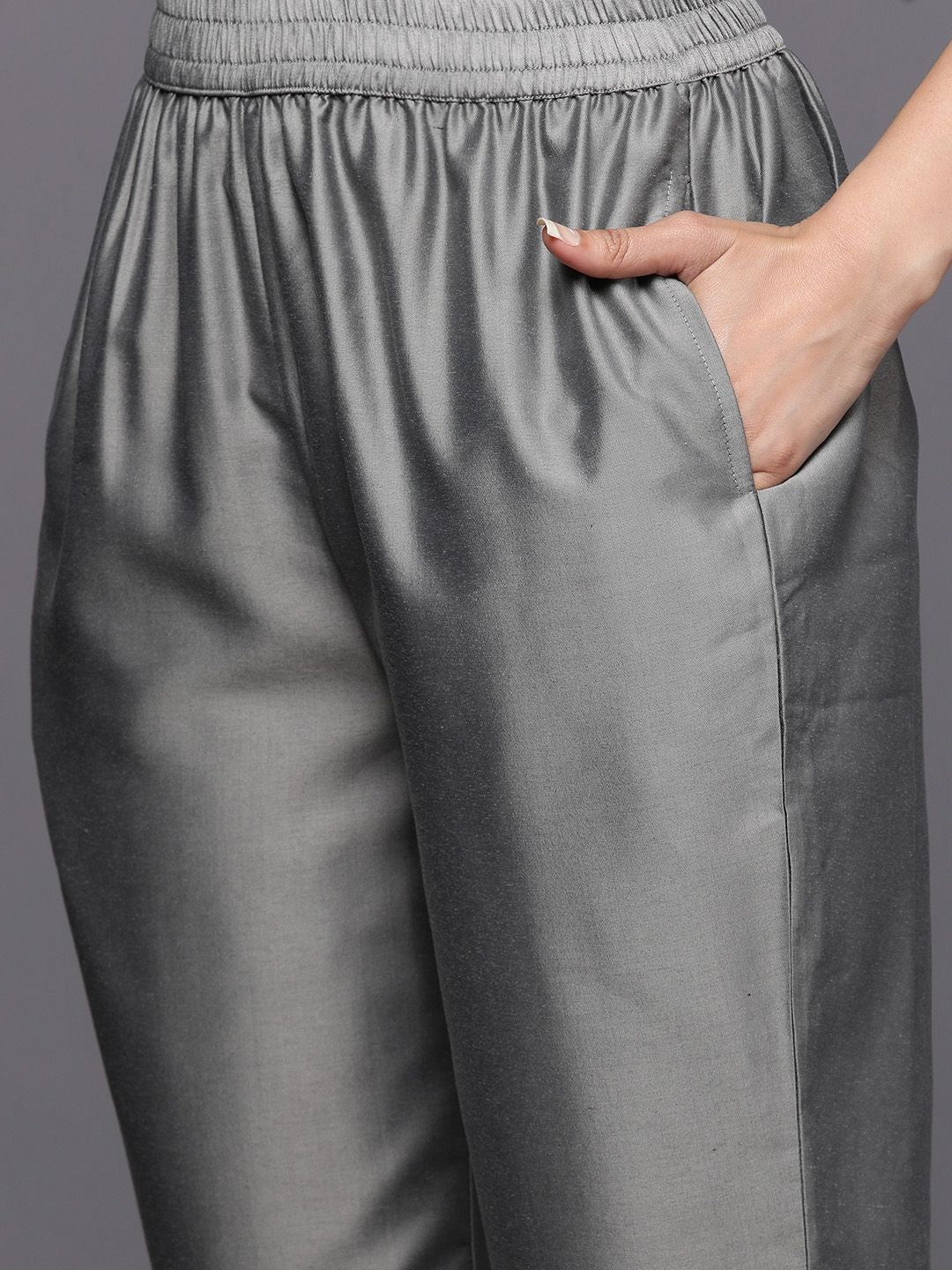Libas Yoke Design Thread Work Kurta with Trousers & With Dupatta