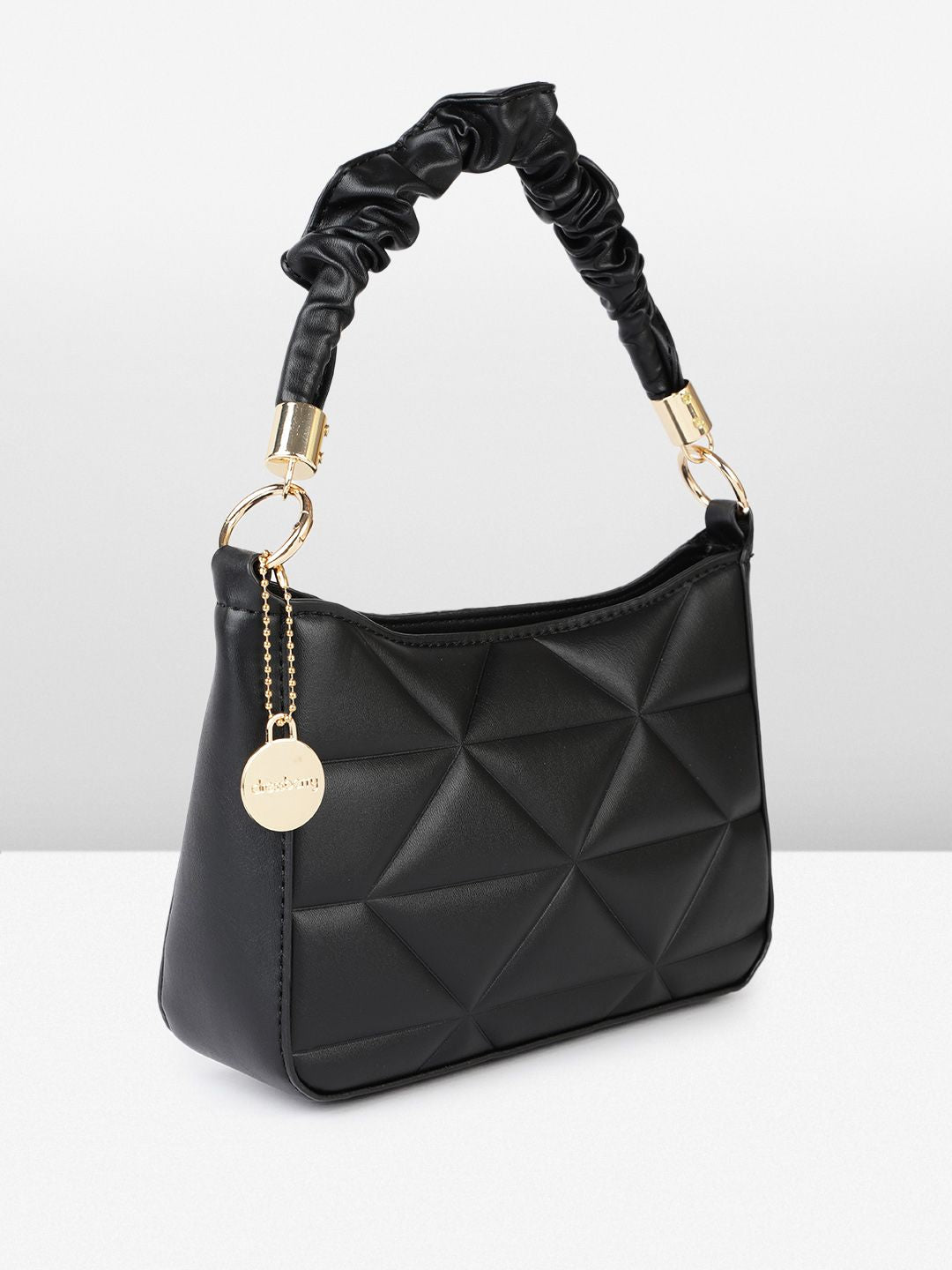 DressBerry Geometric Structured Handheld Bag with Quilted