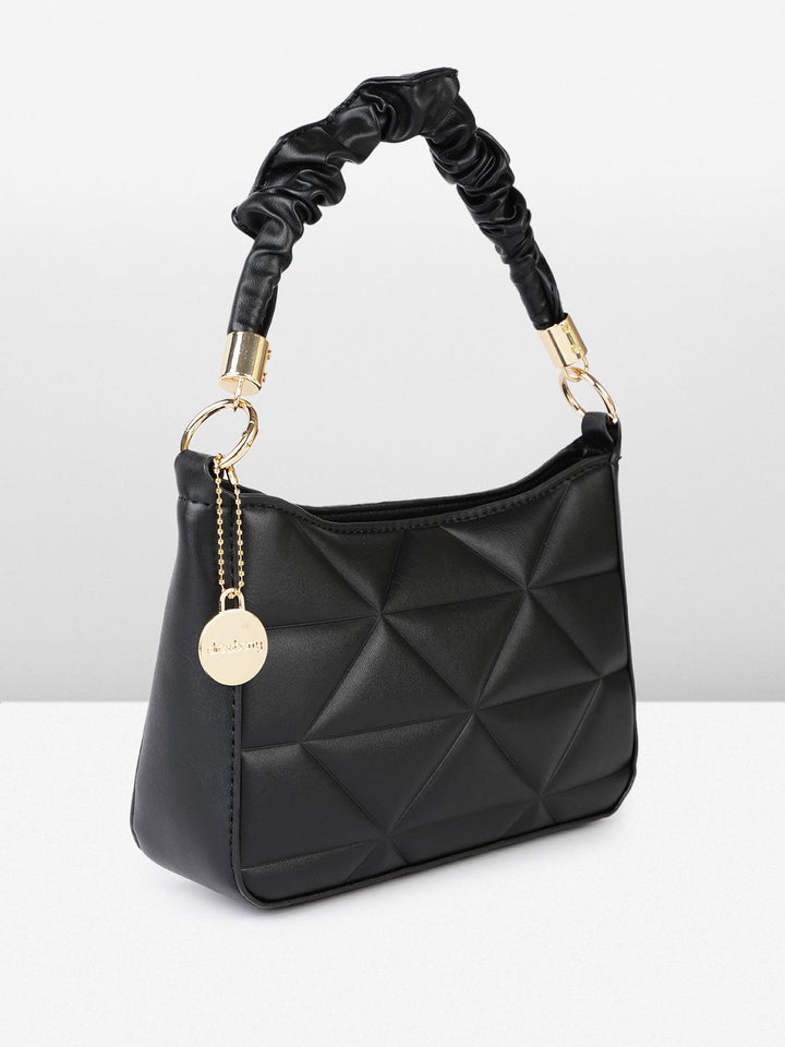 DressBerry Geometric Structured Handheld Bag with Quilted