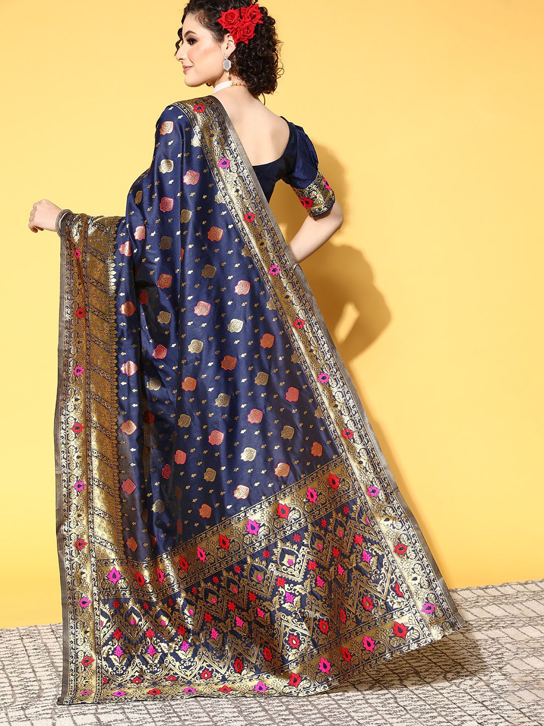 Saree mall Ethnic Motifs Saree With Woven Design Border
