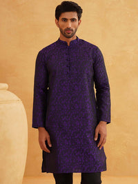 SOJANYA Geometric Woven Design Regular Straight Kurta With Churidar