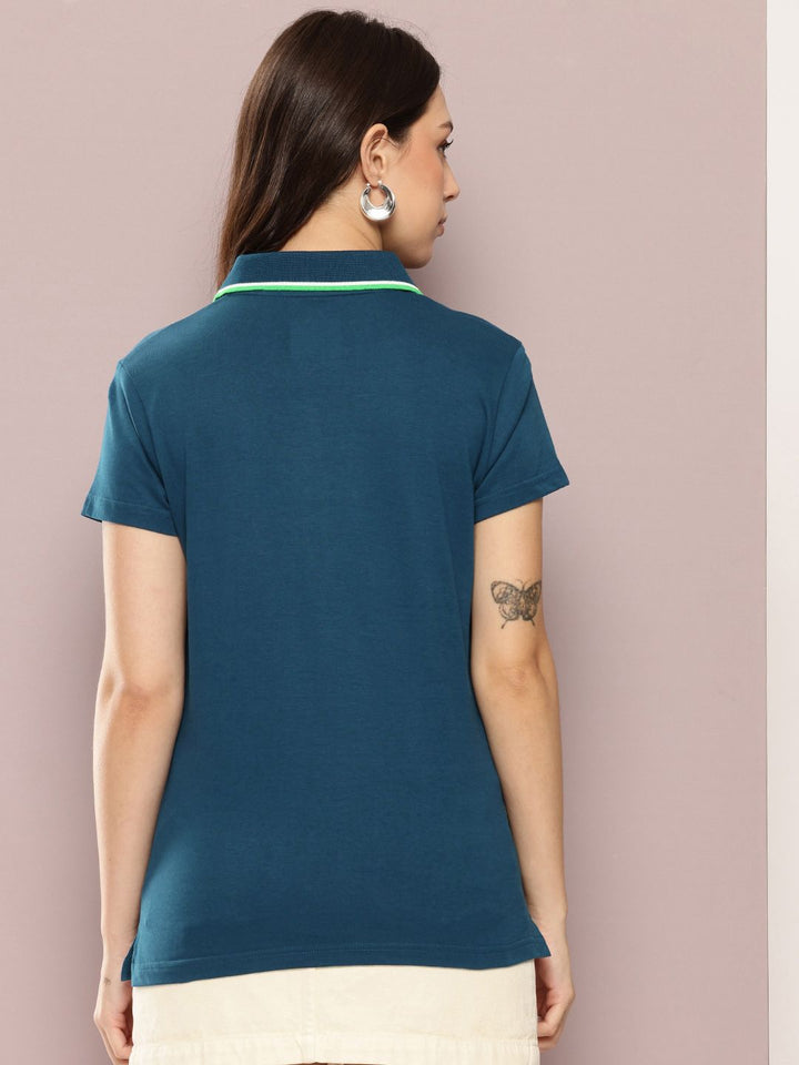 DILLINGER Women's Regular Fit Badge Embroidery Polo Tshirt