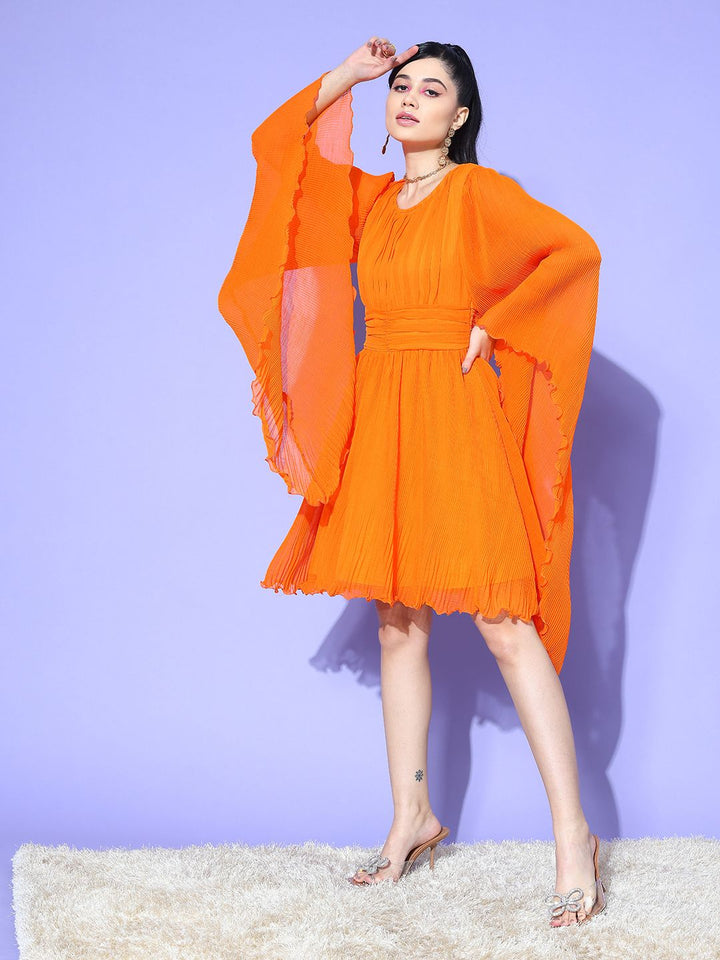 Antheaa Chiffon Fit & Flare Dress
