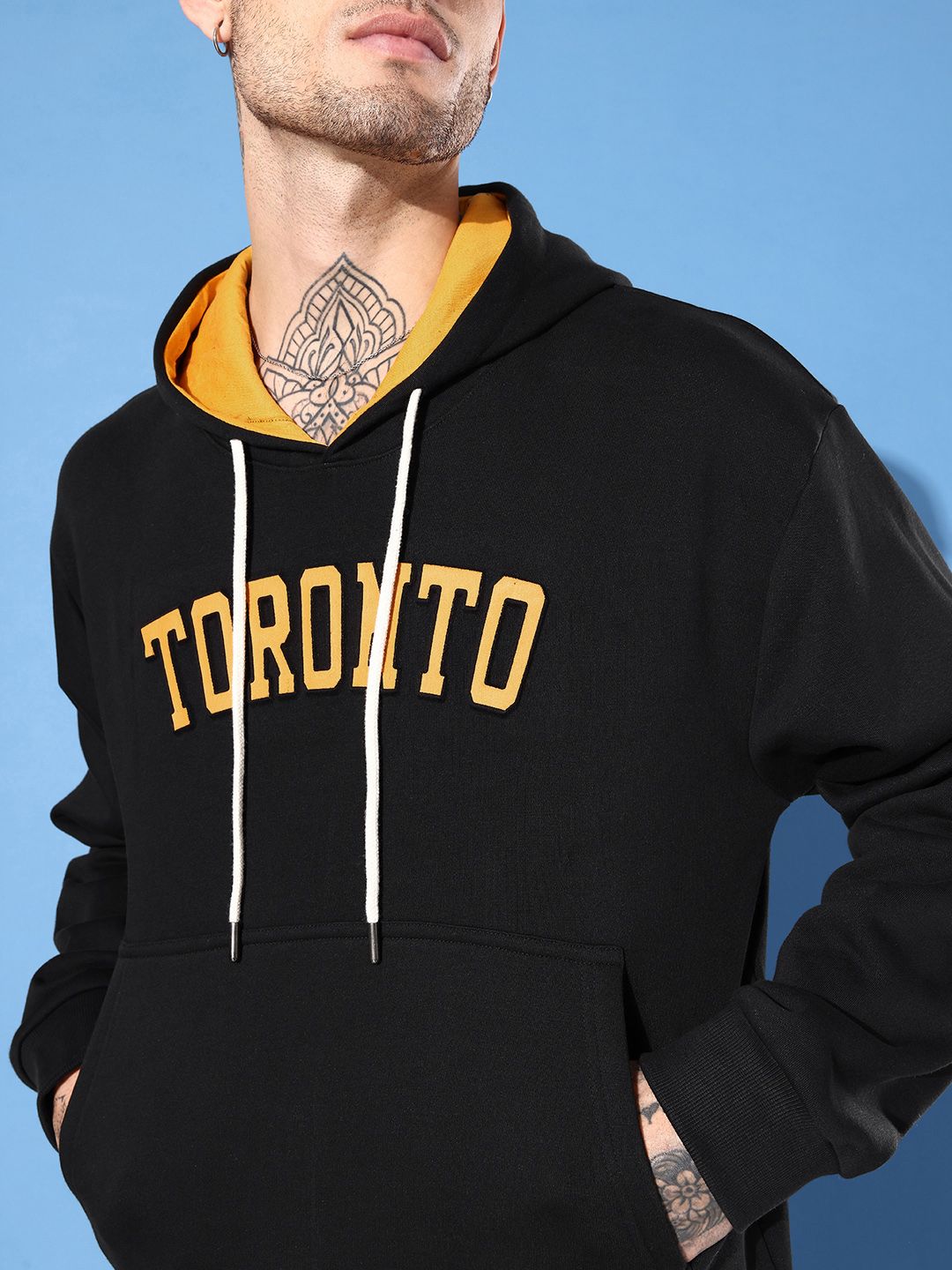 DILLINGER Men Typography Printed Hooded Sweatshirt