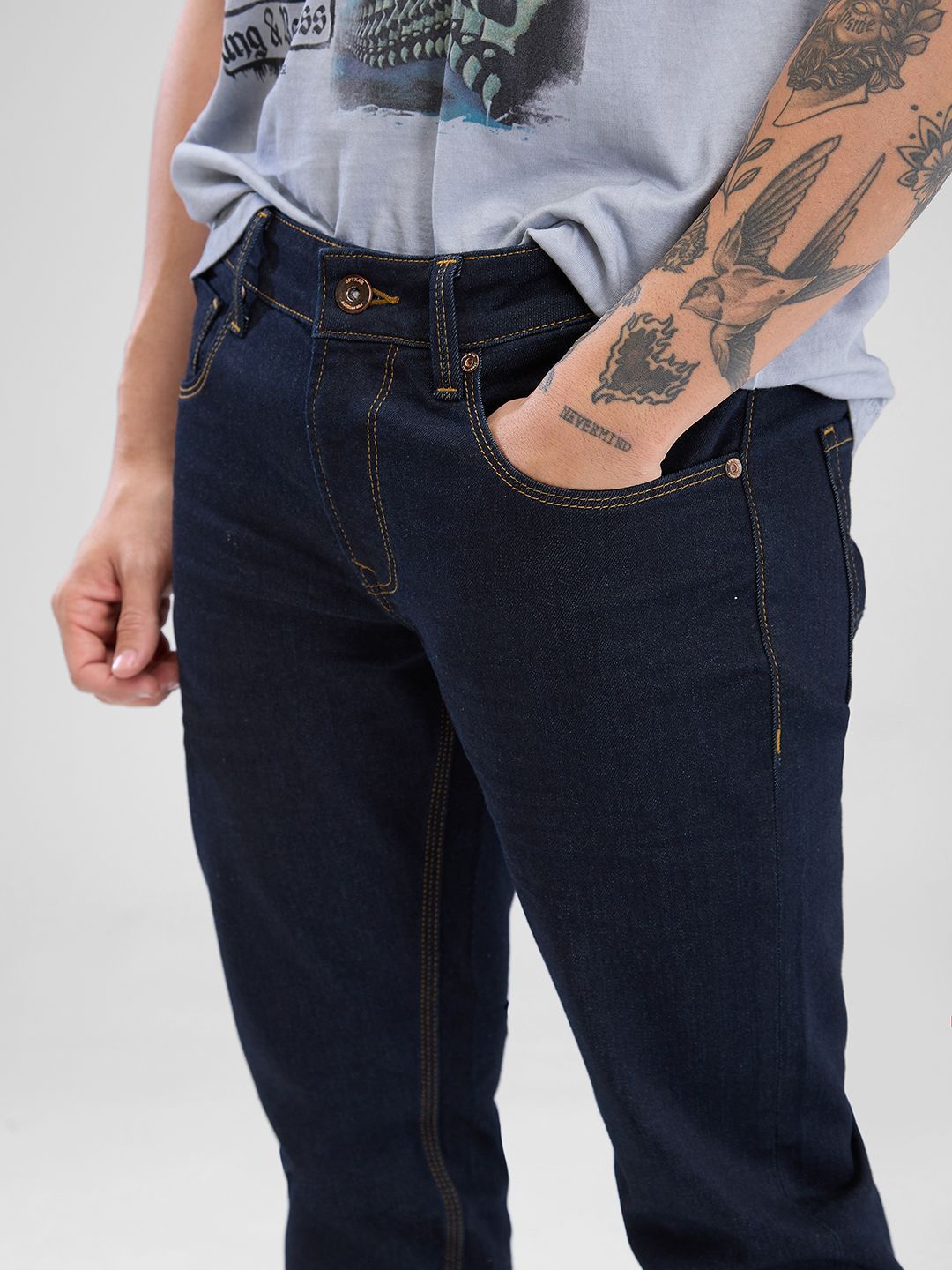 SPYKAR Men Slim Fit Low-Rise Clean Look Stretchable Jeans
