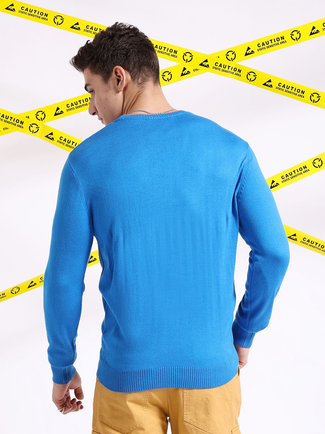 The Indian Garage Co Typography Printed Pullover Acrylic Sweater