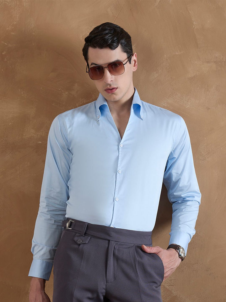 DENNISON Light Blue Cooper Collar Formal Shirt