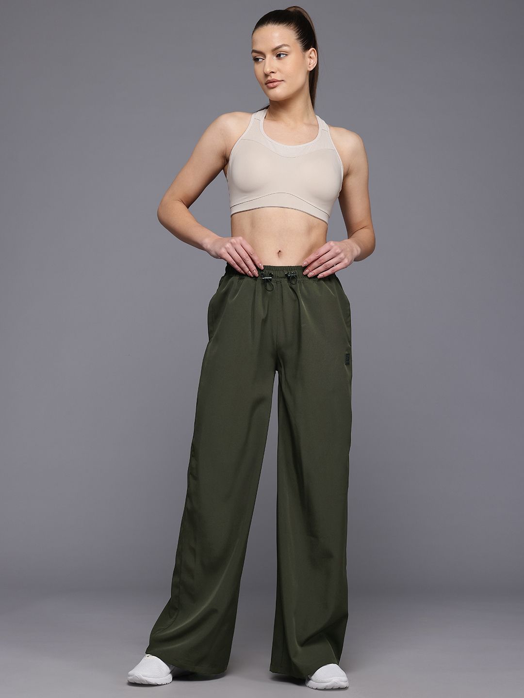 HRX by Hrithik Roshan Women Mid-Rise Regular Fit Lifestyle Flared Track Pants