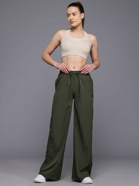 HRX by Hrithik Roshan Women Mid-Rise Regular Fit Lifestyle Flared Track Pants