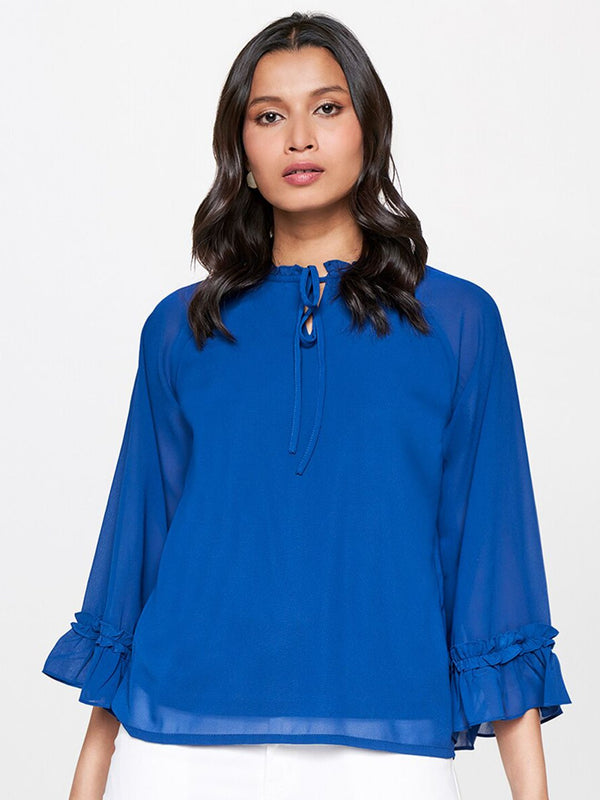 AND Tie-Up Neck Gathered Or Pleated Top