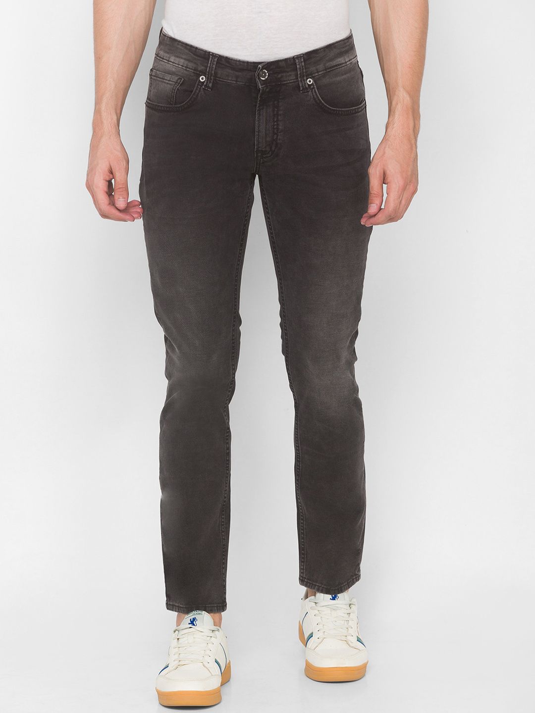 SPYKAR Men Black Skinny Fit Low-Rise Light Fade Jeans