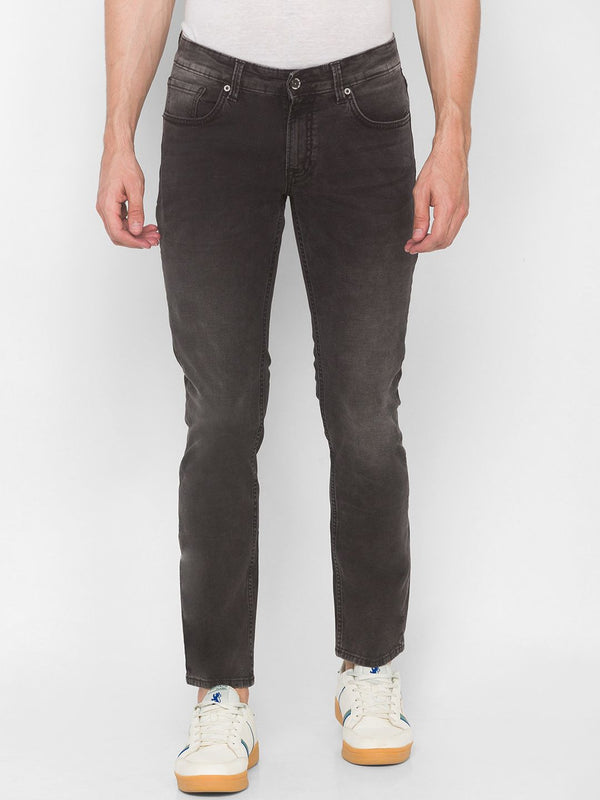 Spykar Men Black Skinny Fit Low Low Light Fade Jeans