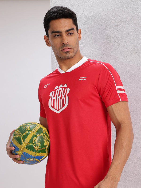 HRX by Hrithik Roshan Brand Logo Printed Rapid-Dry Football Jersey