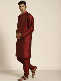 SOJANYA Kurta Rekaan Tenunan Lelaki dengan Churidar dengan Jaket Nehru