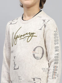 Monte Carlo Boys Round Neck Typography Printed Sweatshirt