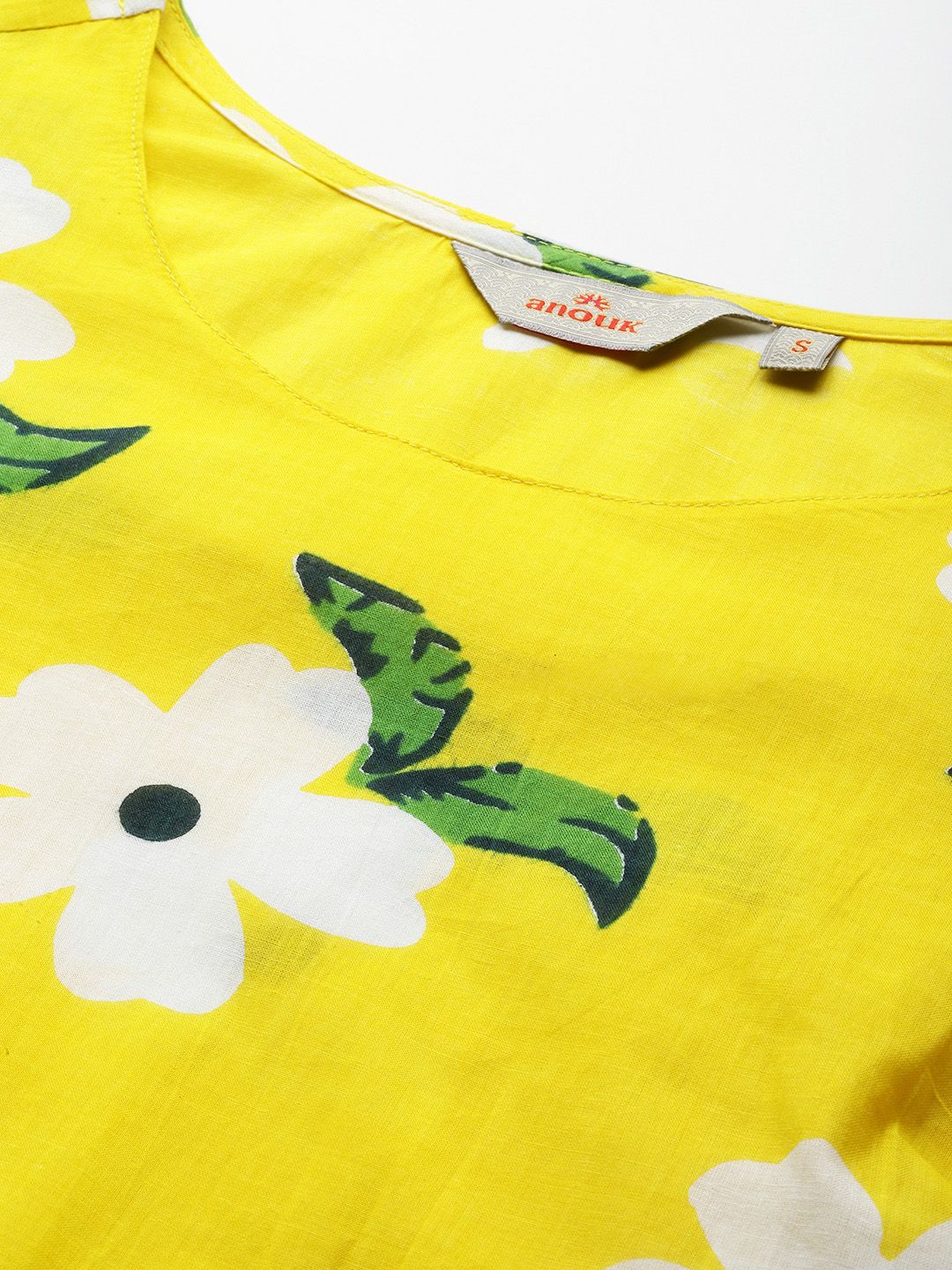 Anouk Floral Printed Pure Cotton Straight Kurta