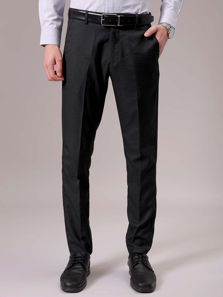 The Indian Garage Co. X Luxe Men Self-Checked Slim Fit Formal Trousers