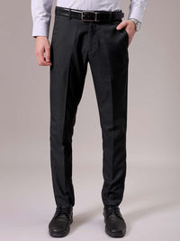 The Indian Garage Co. X Luxe Men Self-Checked Slim Fit Formal Trousers