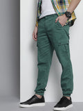 The Indian Garage Co Men Green Slim Fit Cargos Trousers