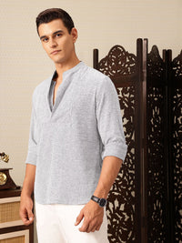 House of Pataudi Striped Pure Cotton Rozana Kurta