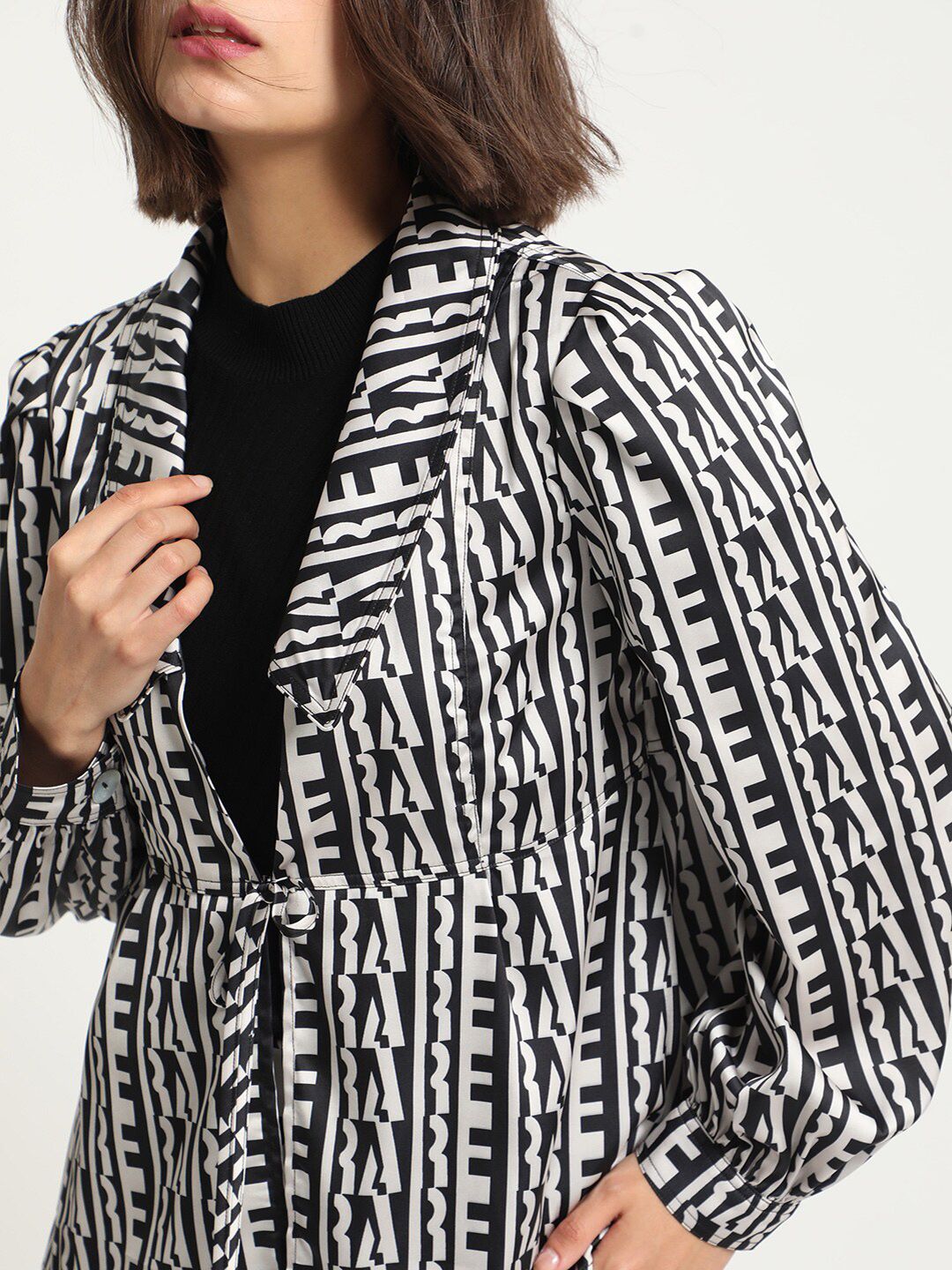 RAREISM Abstract Printed Tie Ups Shirt Style Top