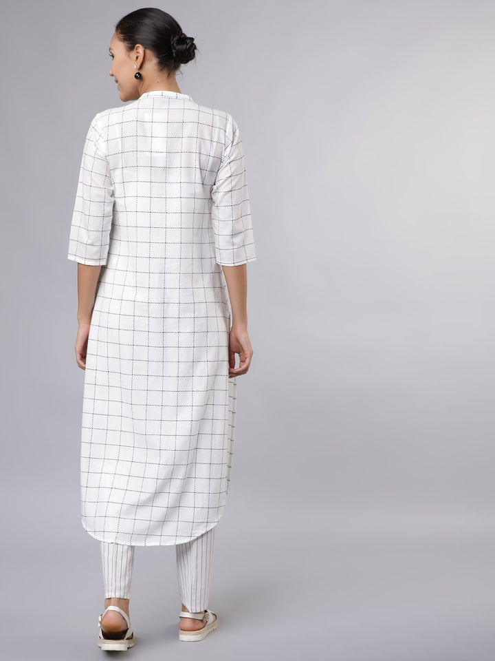 Vishudh Women White Regular Pure Cotton Kurta with Trousers