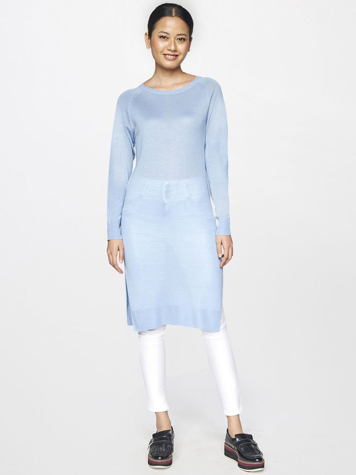 Global Desi Blue Viscose Rayon Tunic