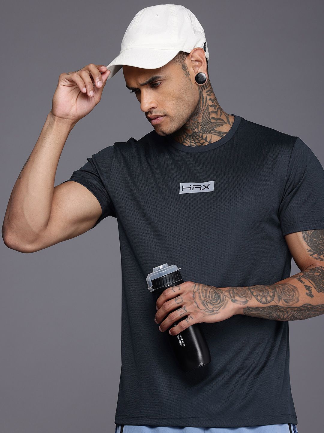 HRX oleh Hrithik Roshan Rapid Dry Brand Logo T-shirt