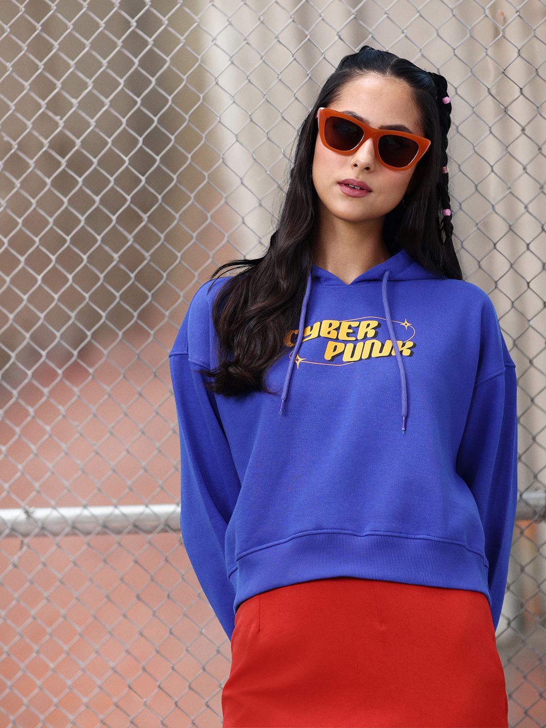 DressBerry Printed Hooded Sweatshirt