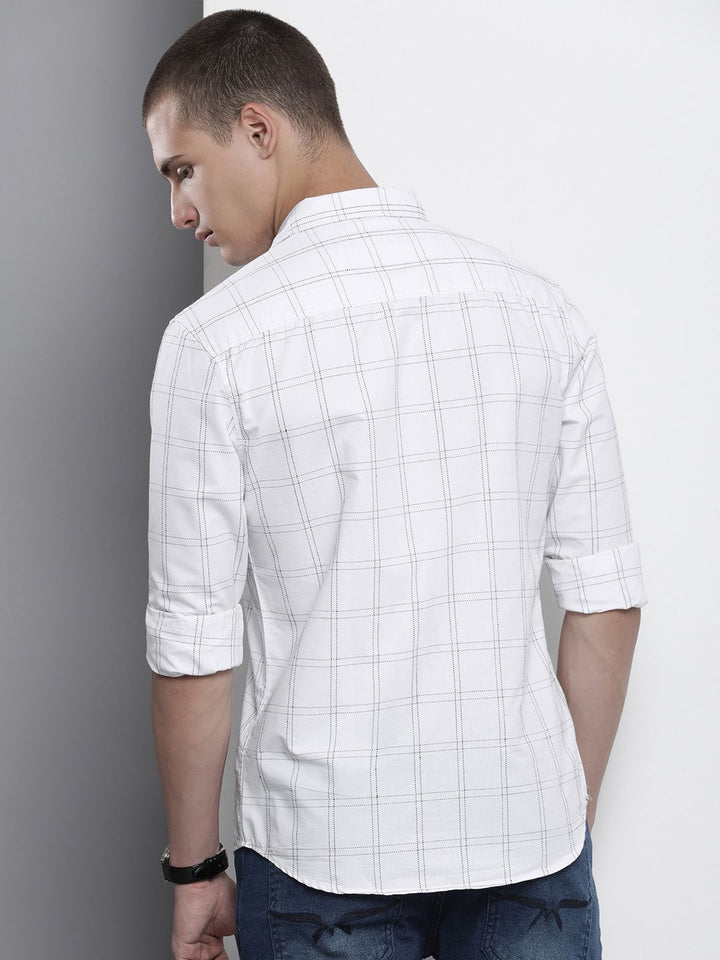 The Indian Garage Co Windowpane Checked Cotton Casual Shirt