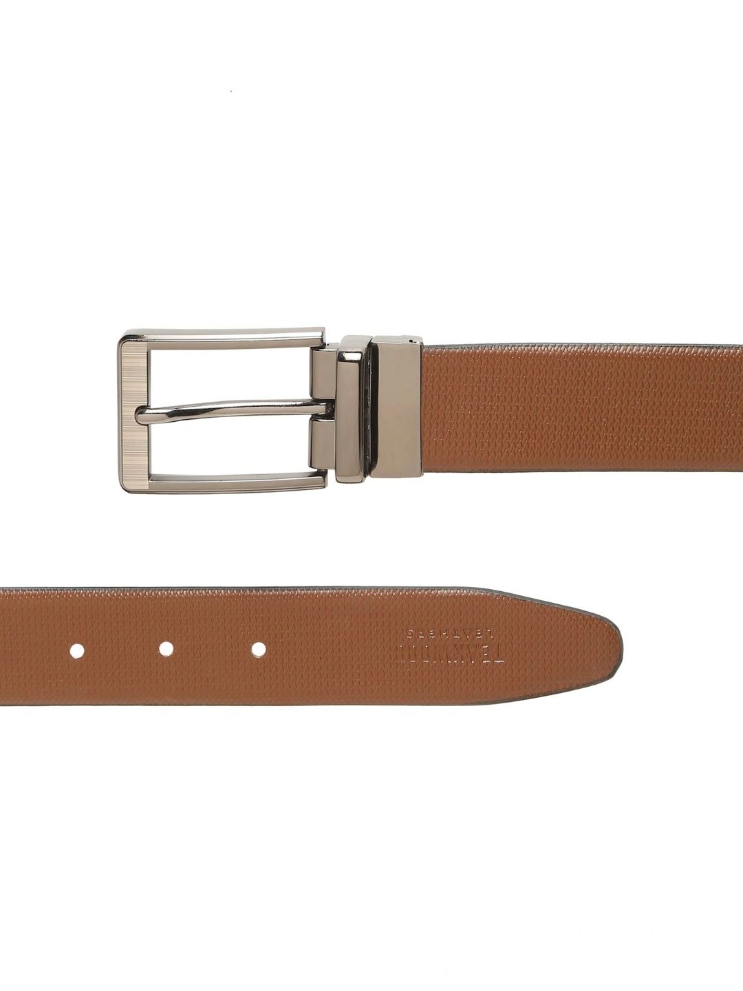 Teakwood Leathers Men Textured Leather Reversible Formal Belt