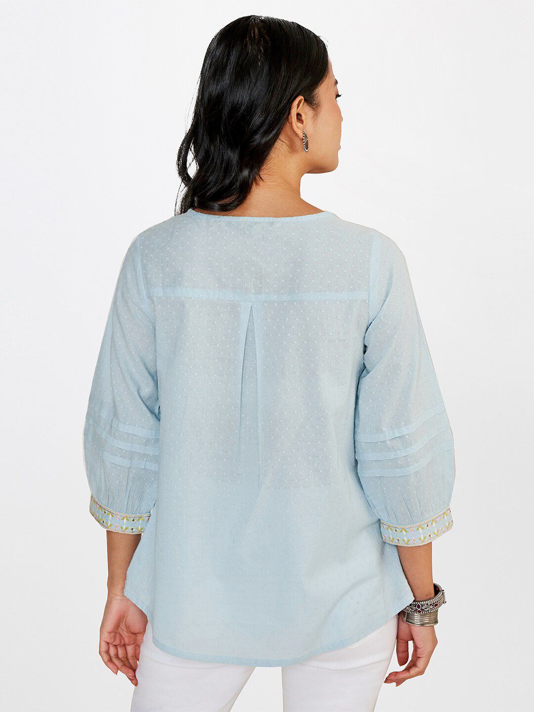 Global Desi Keyhole Neck Cotton Top