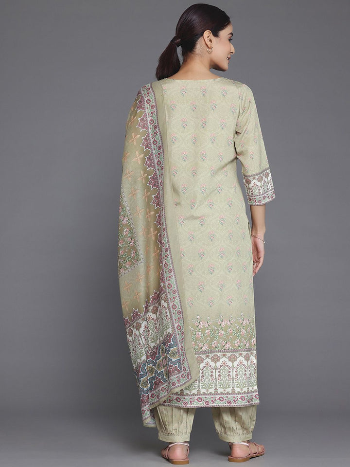 Libas Floral Printed Regular Sequinned Kurta with Salwar & Dupatta