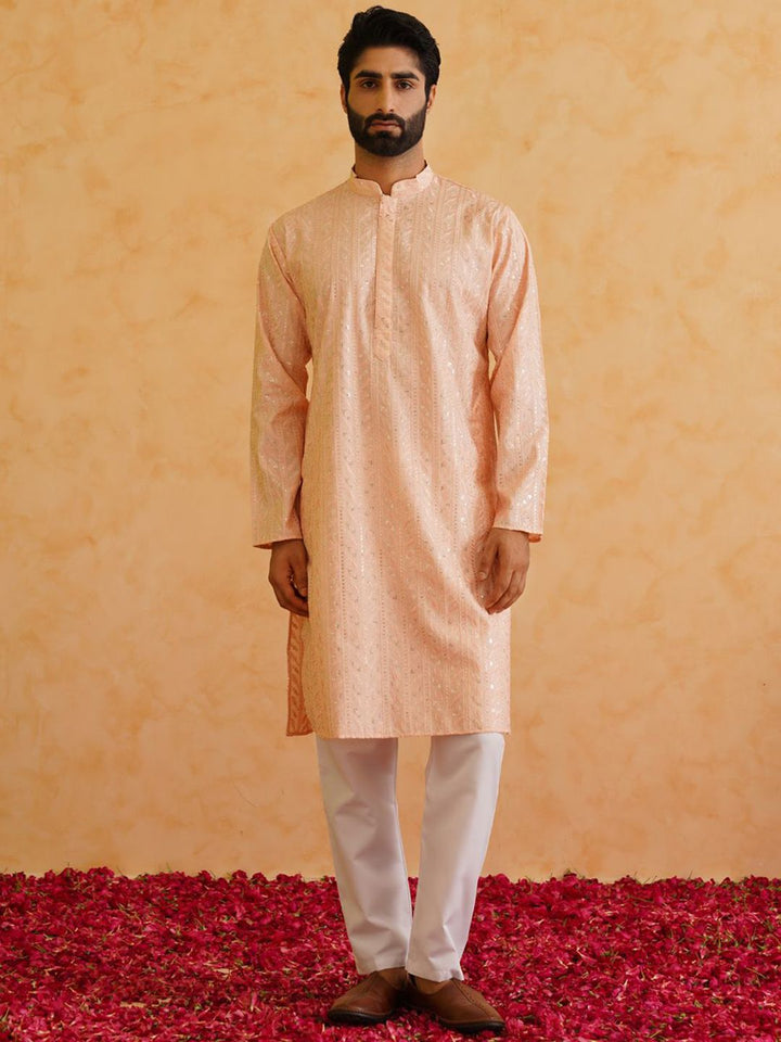 SOJANYA LUXE Motif Etnik Bersulam Kurta Sutera Kapas Labuci Dengan Piyama