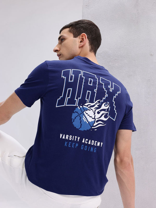 HRX oleh Hrithik Roshan Men Logo jenama dicetak T-shirt