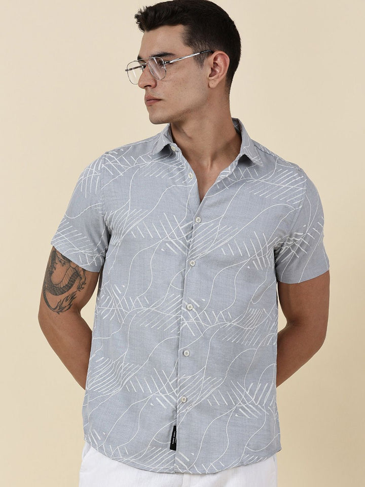 Thomas Scott Men Classic Slim Fit Opaque Printed Casual Shirt
