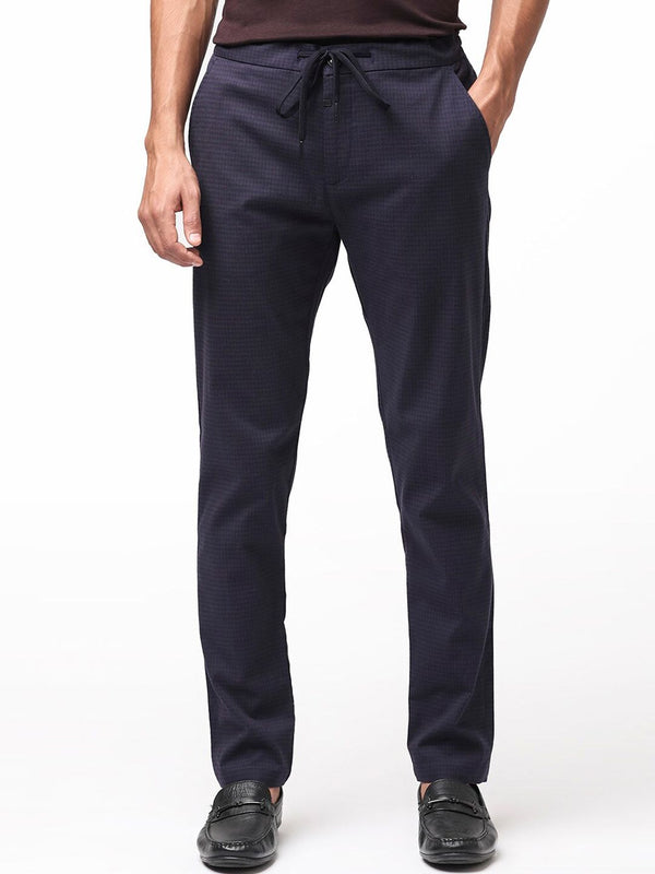 RARE RABBIT Men Hobbs Drawstring Mid Rise Slim Fit Trouser