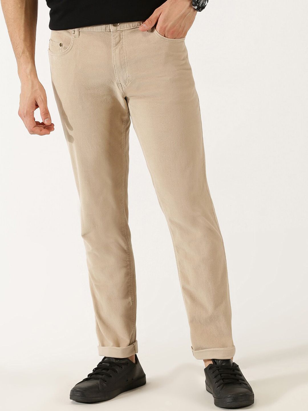 Thomas Scott  Men Regular Fit Corduroy Chinos Trousers