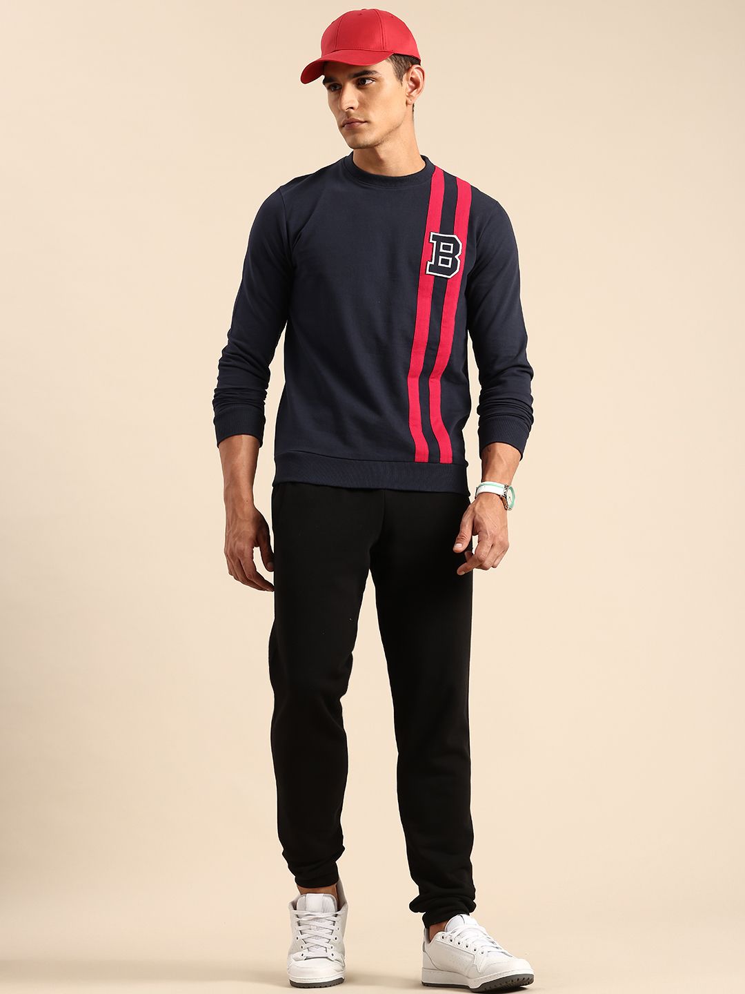 Being Human Pure Cotton Striped Sweatshirt