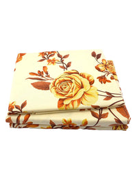 BOMBAY DYEING Cardinal Beige Floral 120 TC Cotton Queen Bedsheet Set-2.24 m X 2.54 m