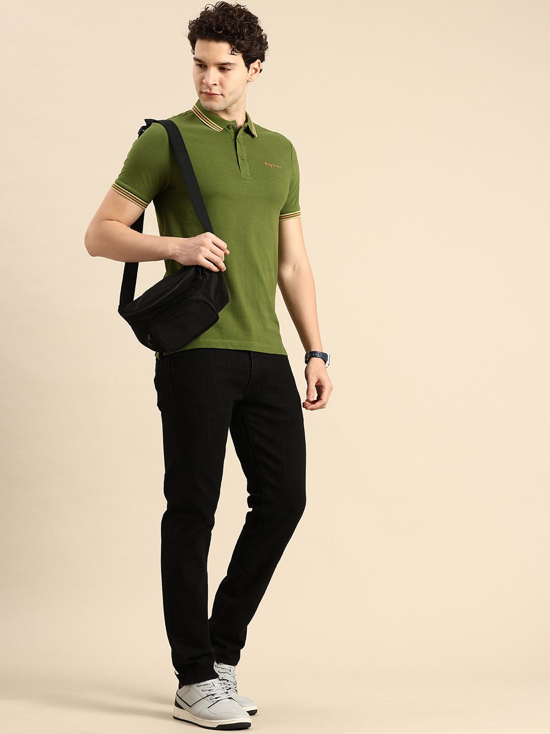 Menjadi t-shirt kapas polo manusia polo manusia