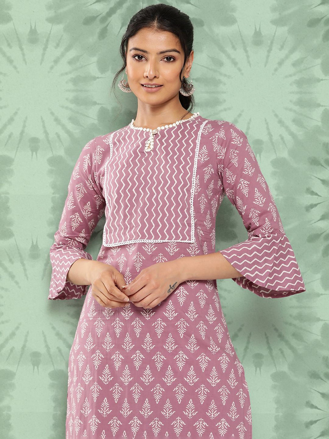 Varanga Women Ethnic Motifs Printed Regular Pure Cotton Kurta with Trousers