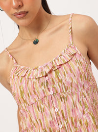 DressBerry Wildflower Fantasy Ruffles Seersucker Crop Top