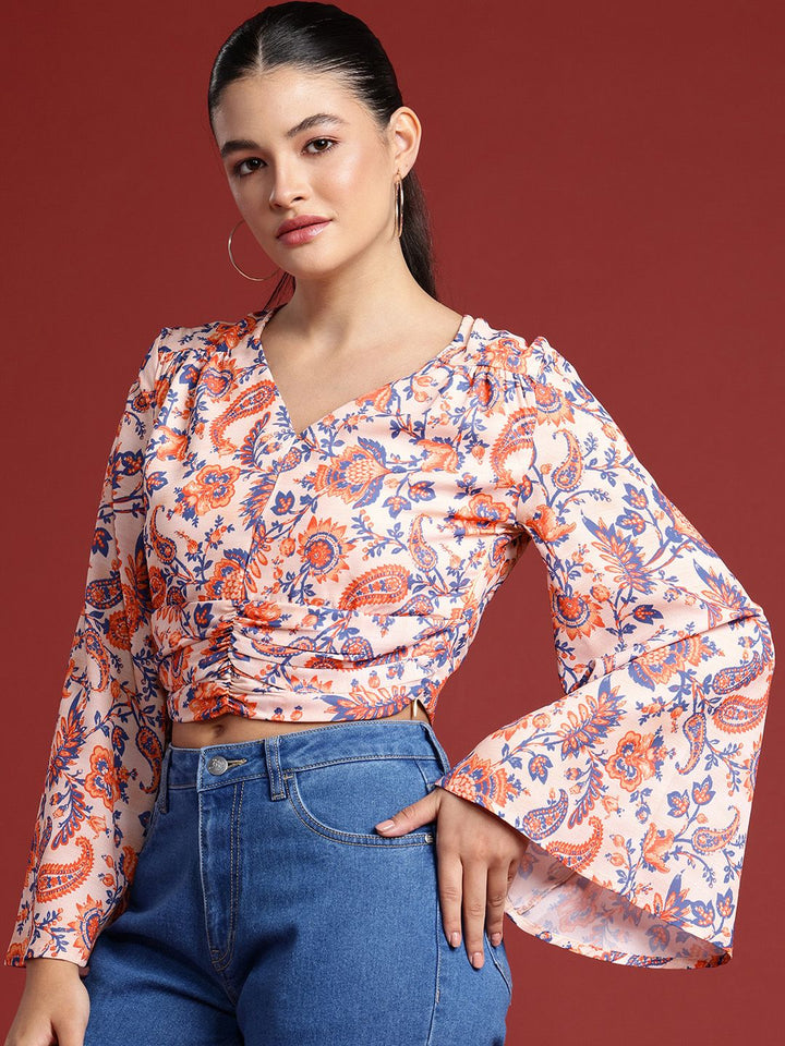 all about you Floral Printed Flared Sleeve Regular Top