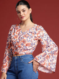 all about you Floral Printed Flared Sleeve Regular Top